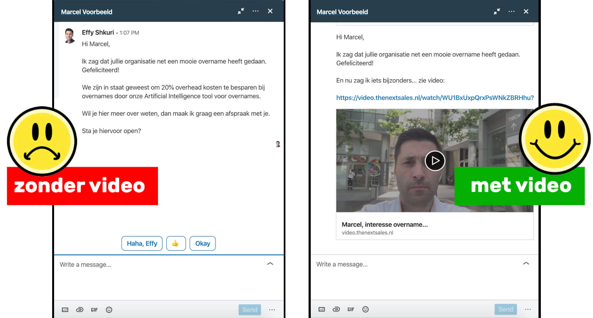 Linkedin video prospecting voorbeeld